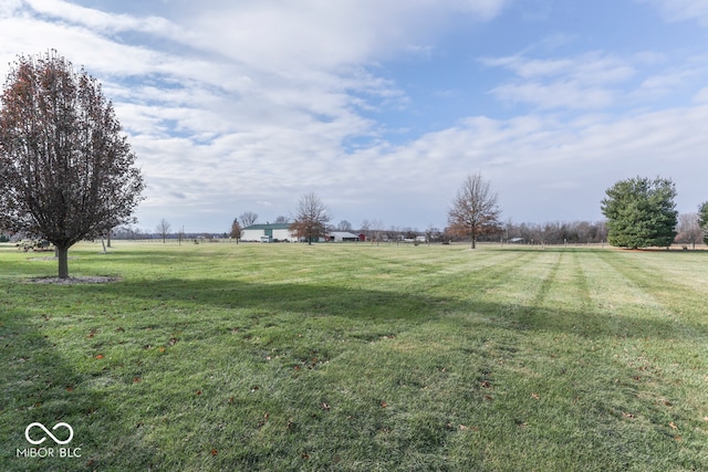 view of yard with a rural view