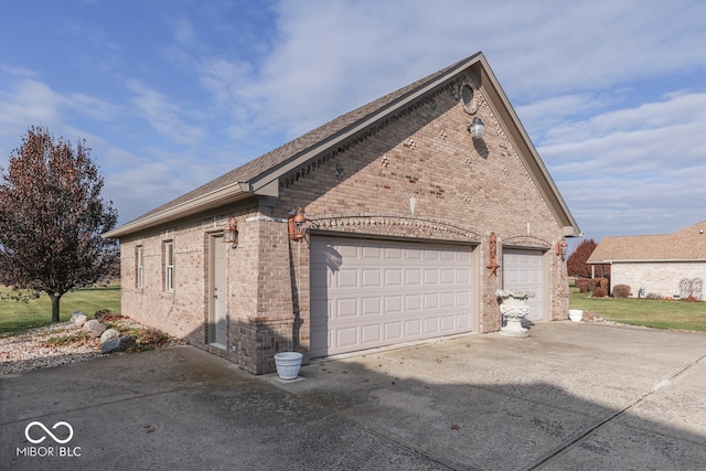 view of home's exterior with a garage