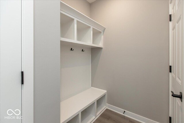 6973 Oakdale Ln, Avon, IN 46123 - mudroom with dark wood-type flooring and baseboards