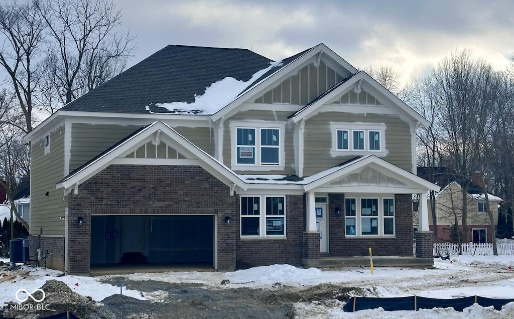 craftsman inspired home featuring a garage