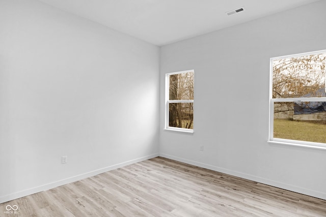 empty room featuring light wood-type flooring