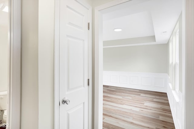 hallway featuring light wood-type flooring