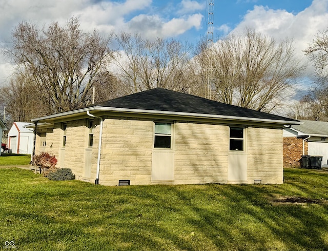 view of property exterior featuring a yard