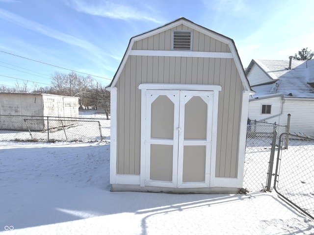 view of snow covered structure