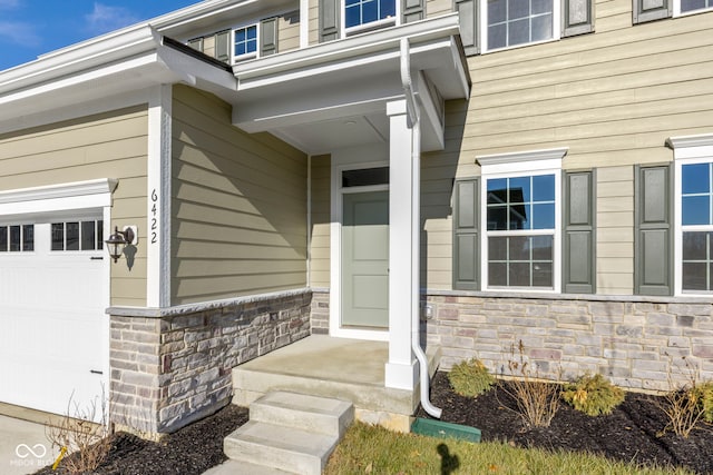 entrance to property with a garage