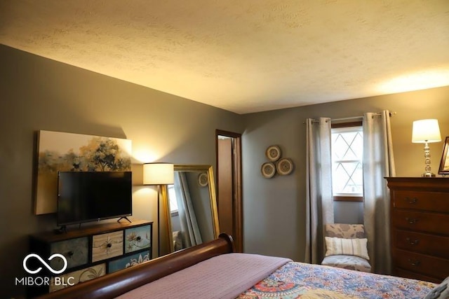 bedroom featuring a textured ceiling