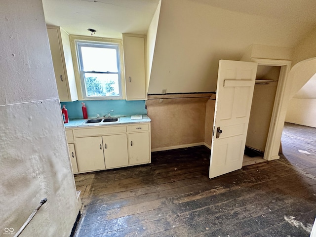 kitchen featuring dark hardwood / wood-style flooring and sink