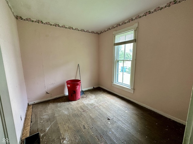 empty room featuring wood-type flooring