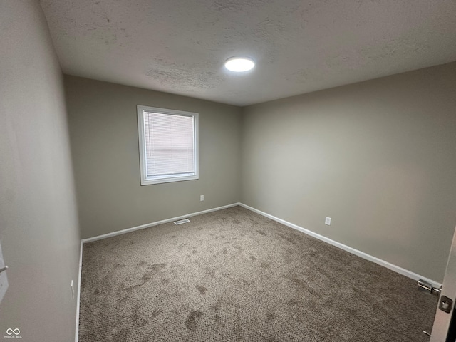 spare room with carpet and a textured ceiling