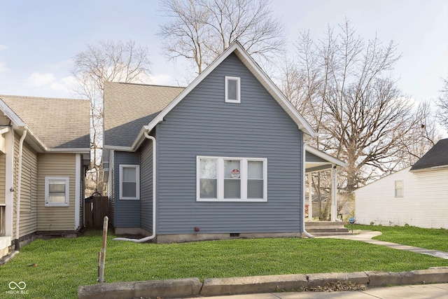 exterior space with a yard