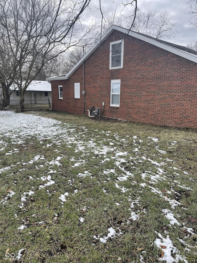 view of snow covered exterior