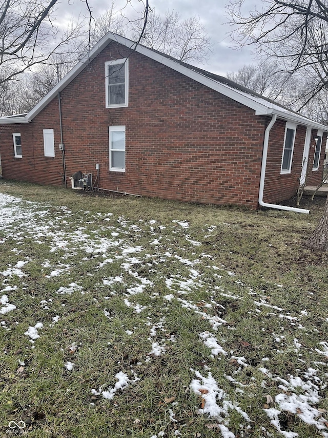 view of snow covered property