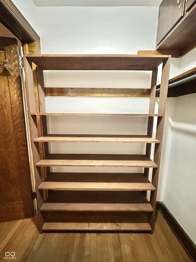 spacious closet with hardwood / wood-style floors