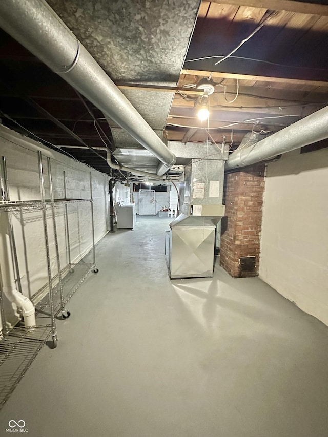 unfinished below grade area with heating unit