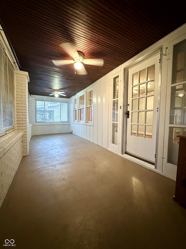 view of unfurnished sunroom