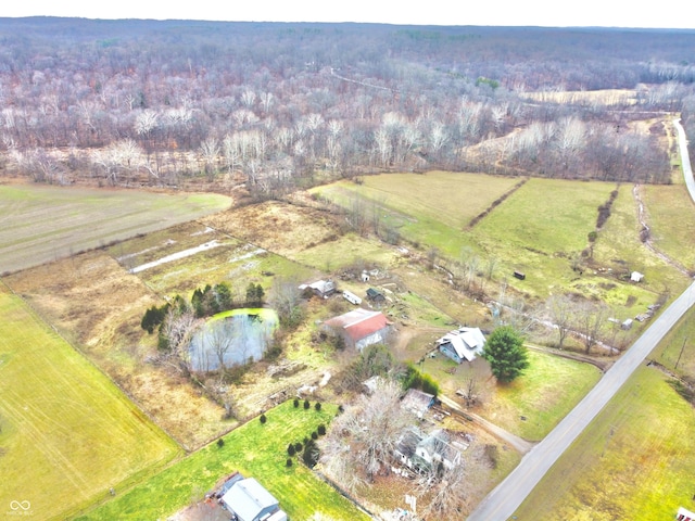 aerial view with a rural view