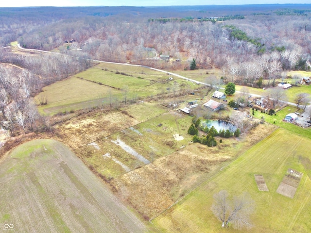 bird's eye view featuring a rural view