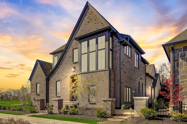 view of property exterior at dusk