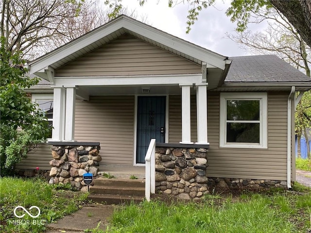 view of front of home with covered porch