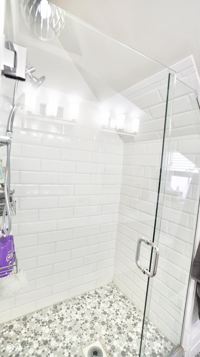 bathroom featuring a stall shower