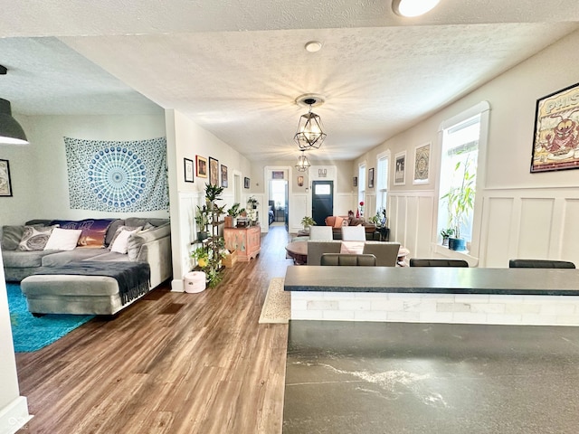 interior space with a notable chandelier