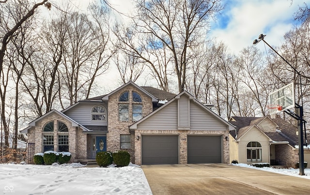 view of front of home featuring a garage