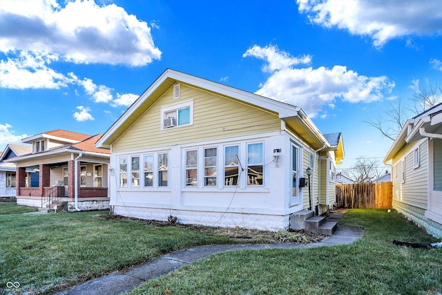 exterior space featuring a front lawn