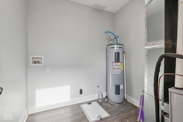 utility room with water heater