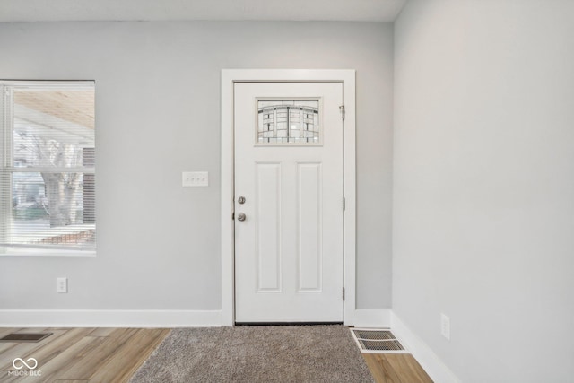 foyer featuring wood-type flooring