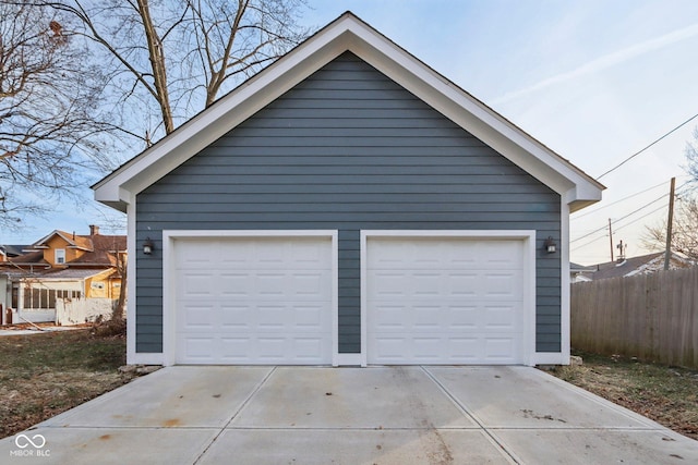 view of garage