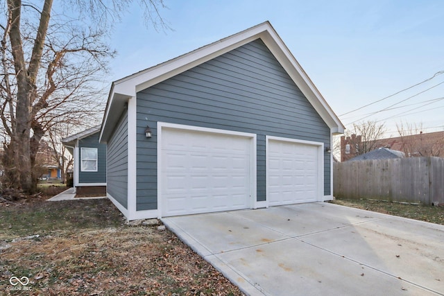 view of garage