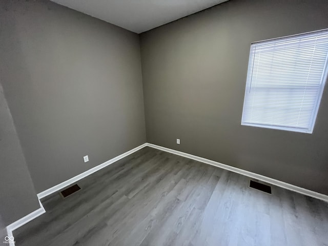 empty room with wood-type flooring and a wealth of natural light