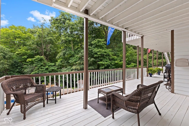 7701 Center Lake Rd, Nineveh, IN 46164 - view of wooden terrace