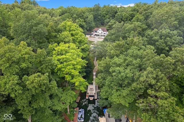 7701 Center Lake Rd, Nineveh, IN 46164 - aerial view of property and surrounding area featuring a heavily wooded area