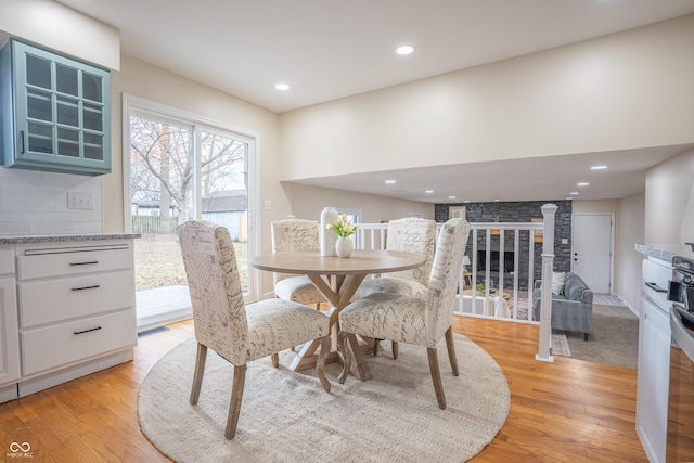 dining room featuring light hardwood / wood-style floors