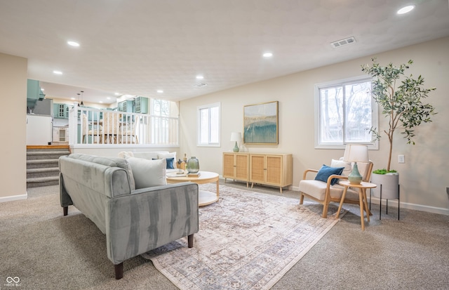 view of carpeted living room