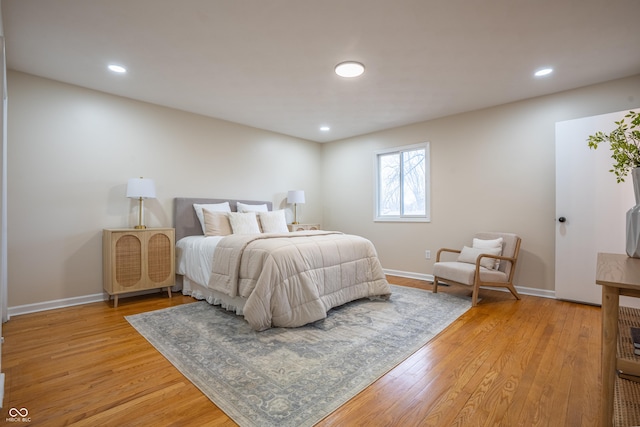 bedroom featuring light wood-type flooring