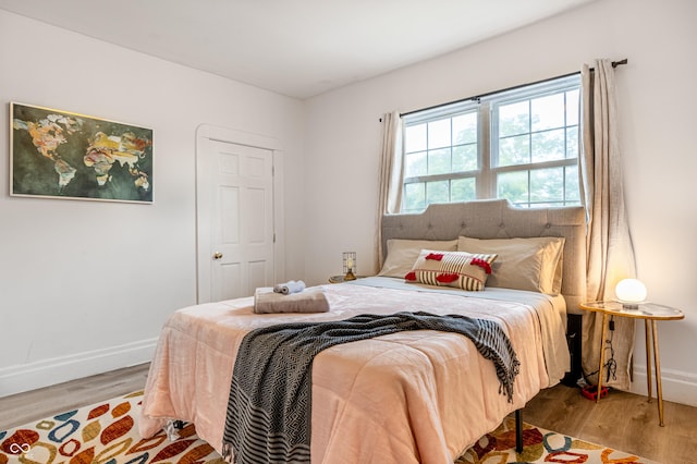 bedroom featuring wood-type flooring