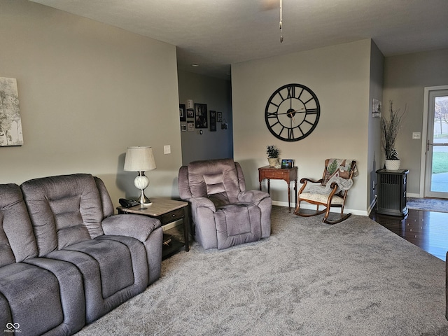 living room featuring hardwood / wood-style flooring