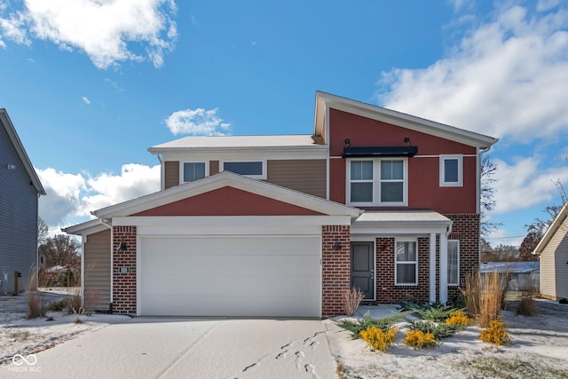 view of front of property featuring a garage