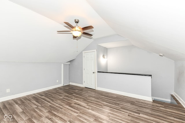 3458 N Kenwood Ave, Indianapolis, IN 46208 - additional living space with wood finished floors, lofted ceiling, and a ceiling fan