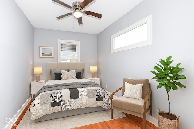 3458 N Kenwood Ave, Indianapolis, IN 46208 - bedroom featuring wood finished floors and a ceiling fan