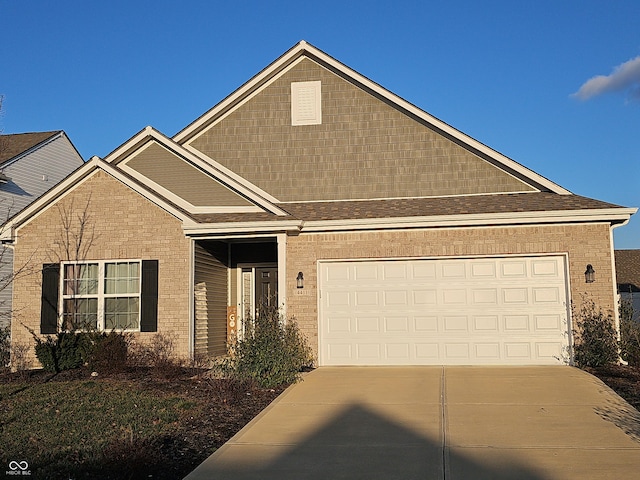 view of front of house with a garage