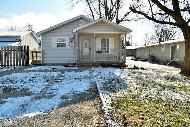 bungalow-style house featuring a porch