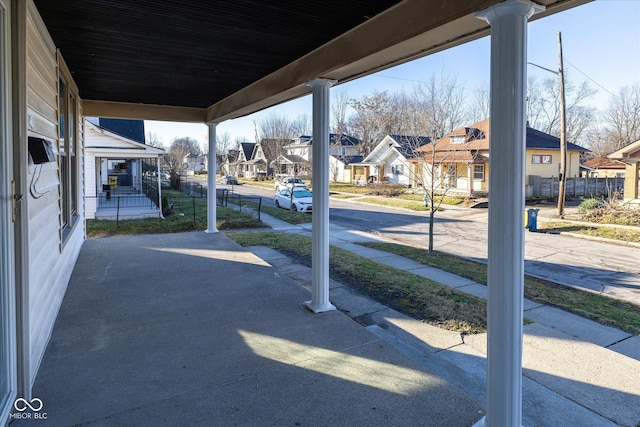 view of patio featuring a porch