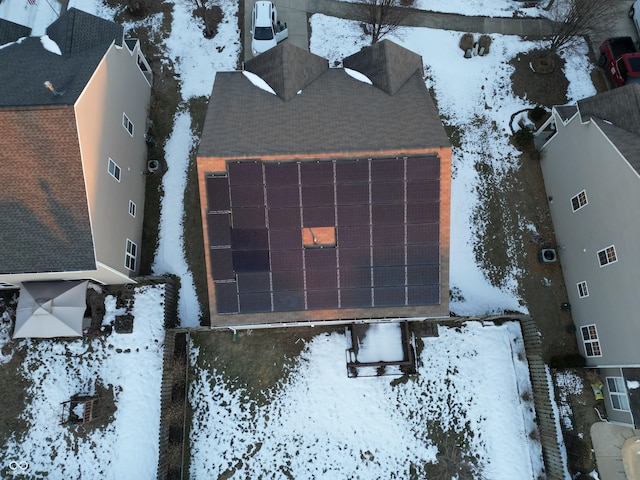 view of snowy aerial view