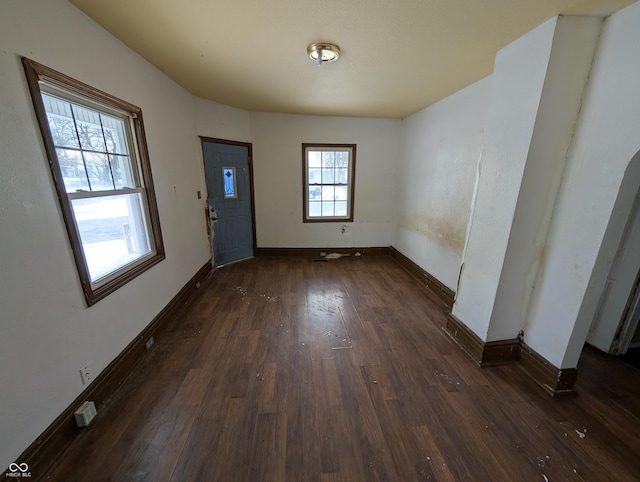 interior space featuring dark wood-type flooring