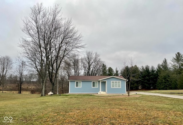 view of front of home with a front yard