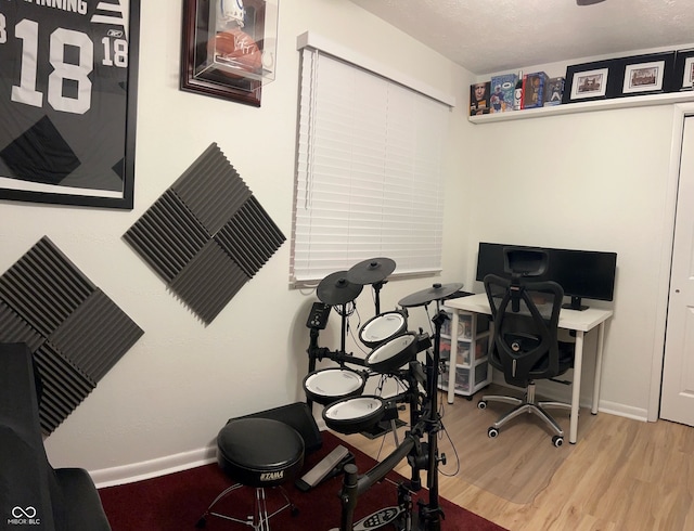 home office featuring light hardwood / wood-style floors