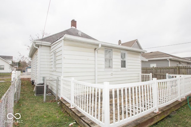 view of home's exterior featuring central AC